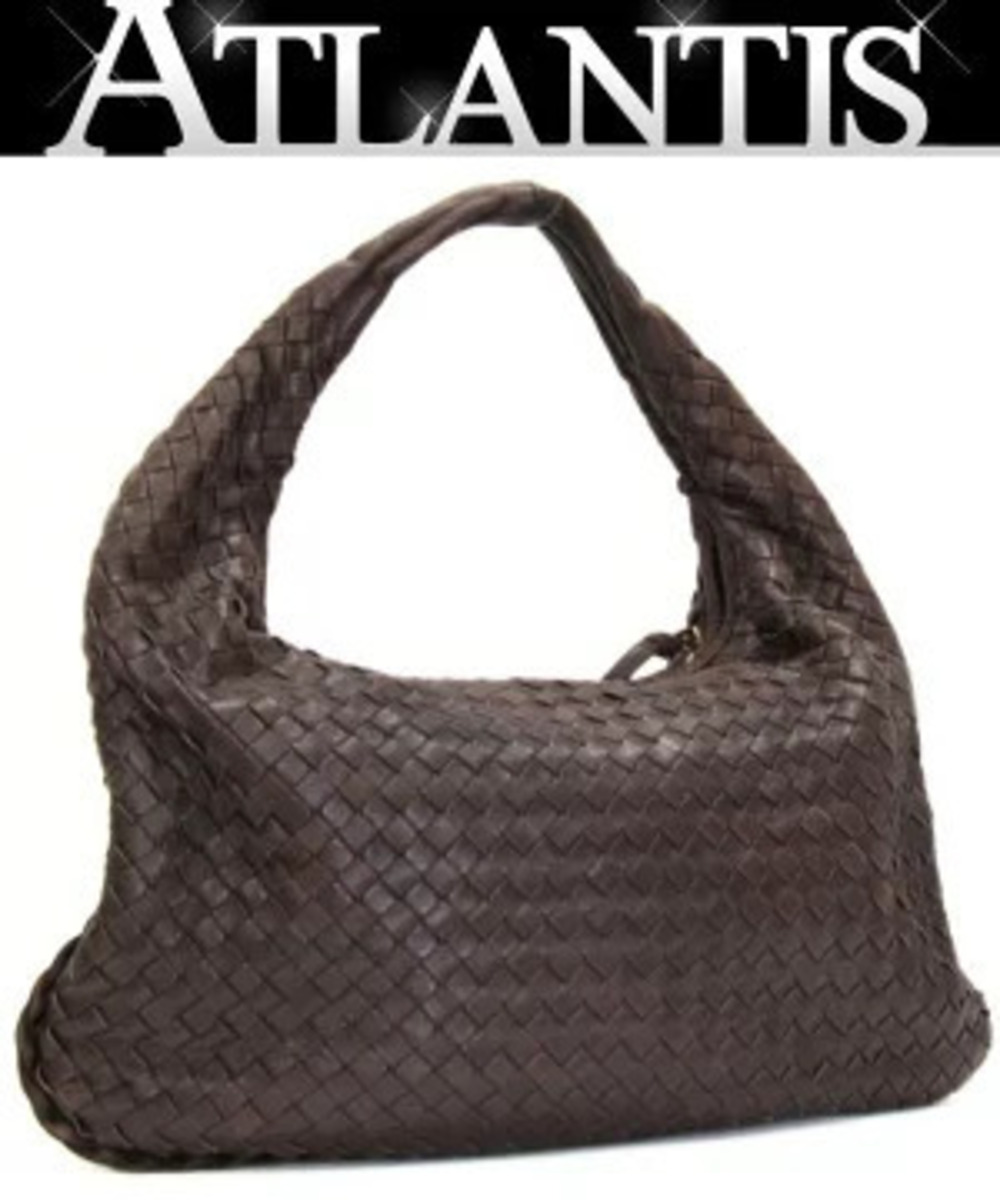 Bottega Veneta Hobo Intrecciato Handbag Leather Brown